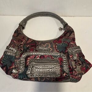 Kathy Van Zeeland Y2K Paisley Print Shoulder Bag Purse, Vintage, Boho, Designer